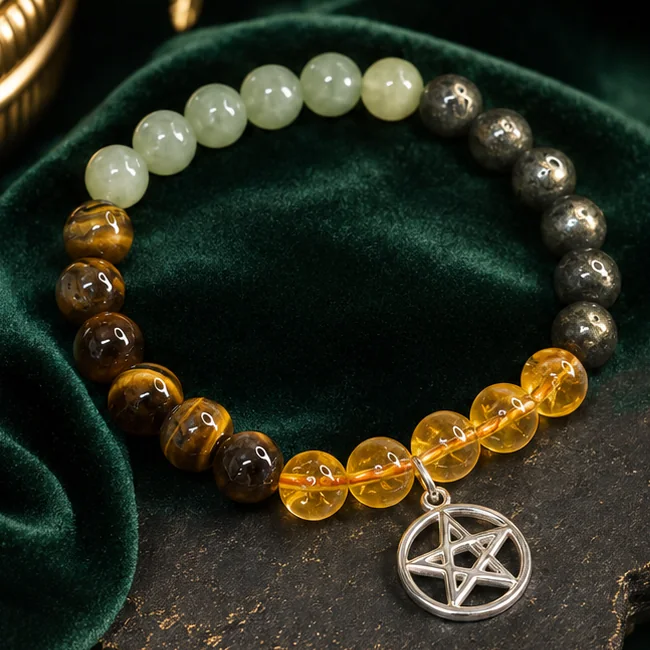 Mixed crystal Money Magnet Bracelet with yellow and dark beads