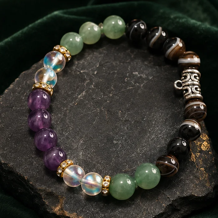 Multicoloured crystal Success Bracelet displayed in a hand